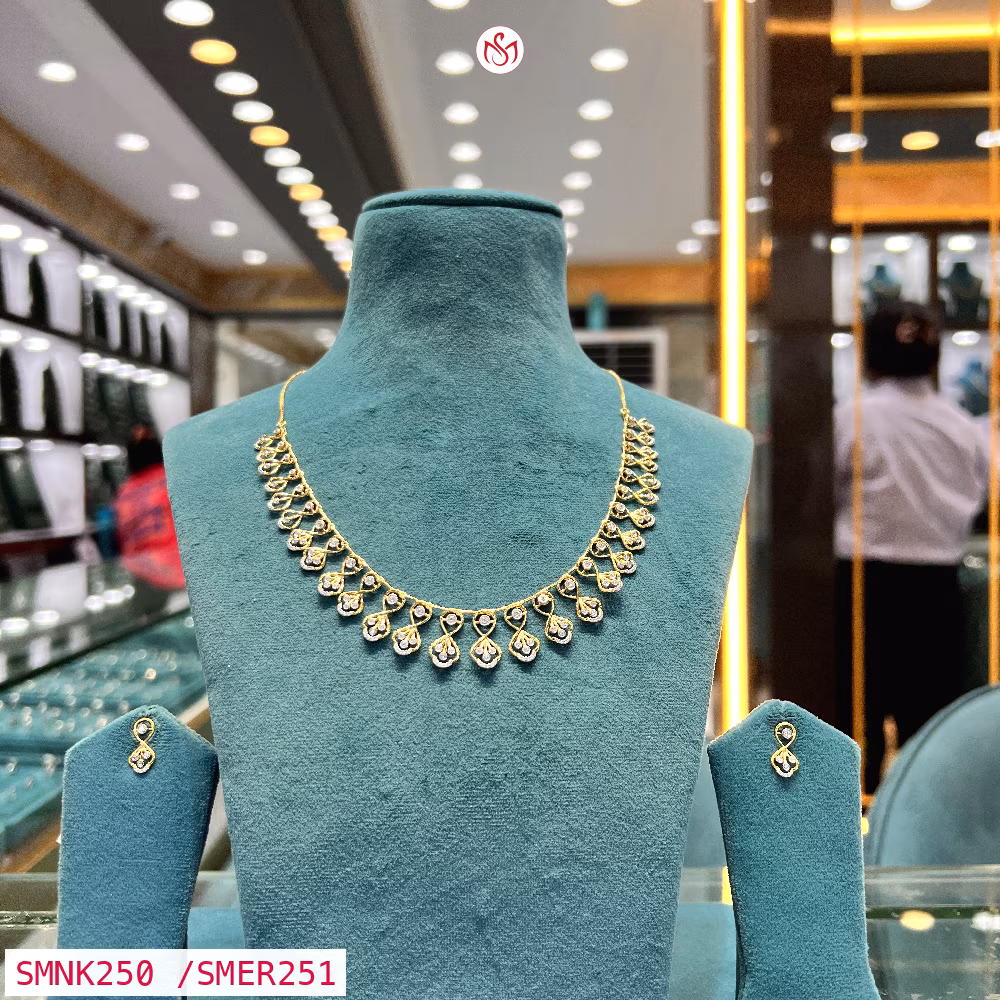 Gold Plated Silver Necklace - SMNK250 /SMER251