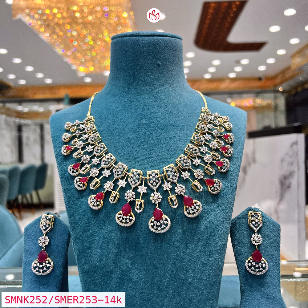 Gold Plated Silver Necklace - SMNK252/SMER253