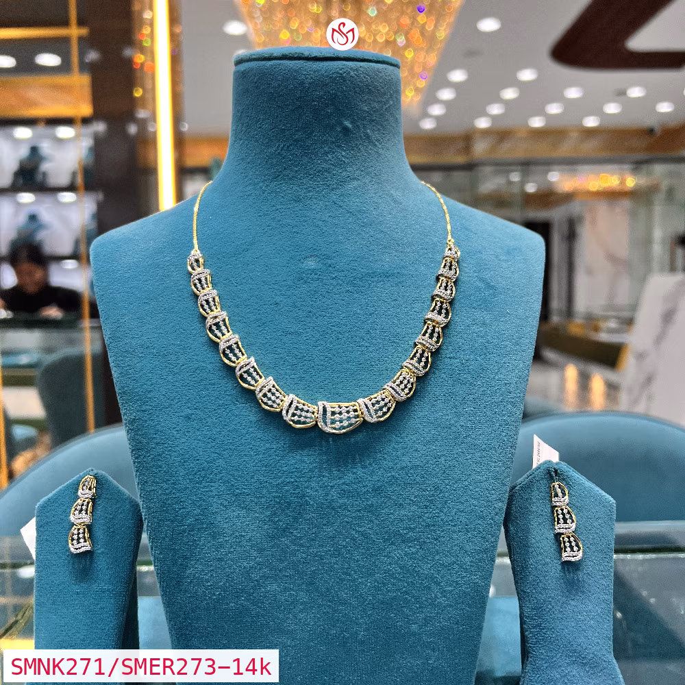Gold Plated Silver Necklace - SMNK271/SMER273