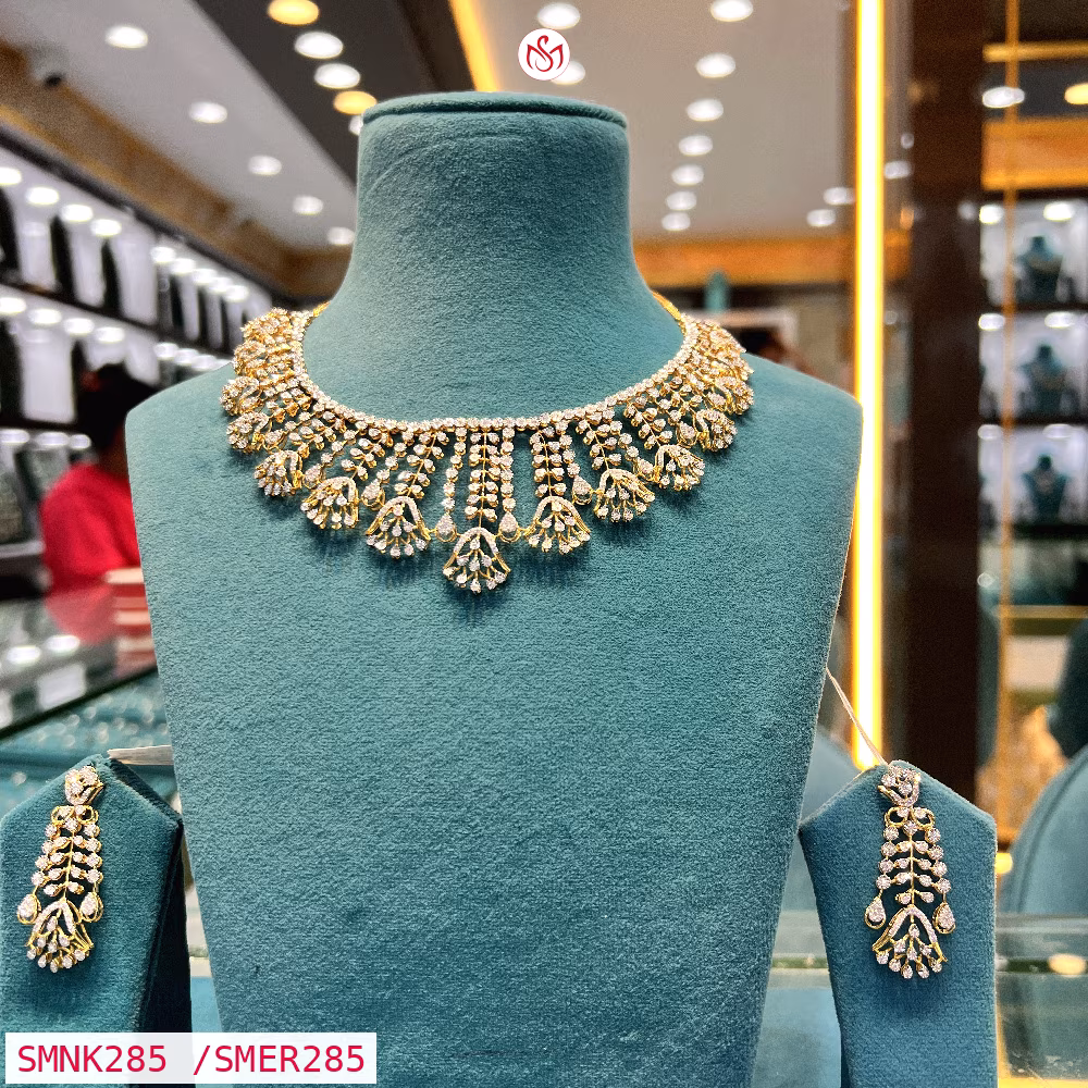 Gold Plated Silver Necklace - SMNK285 /SMER285
