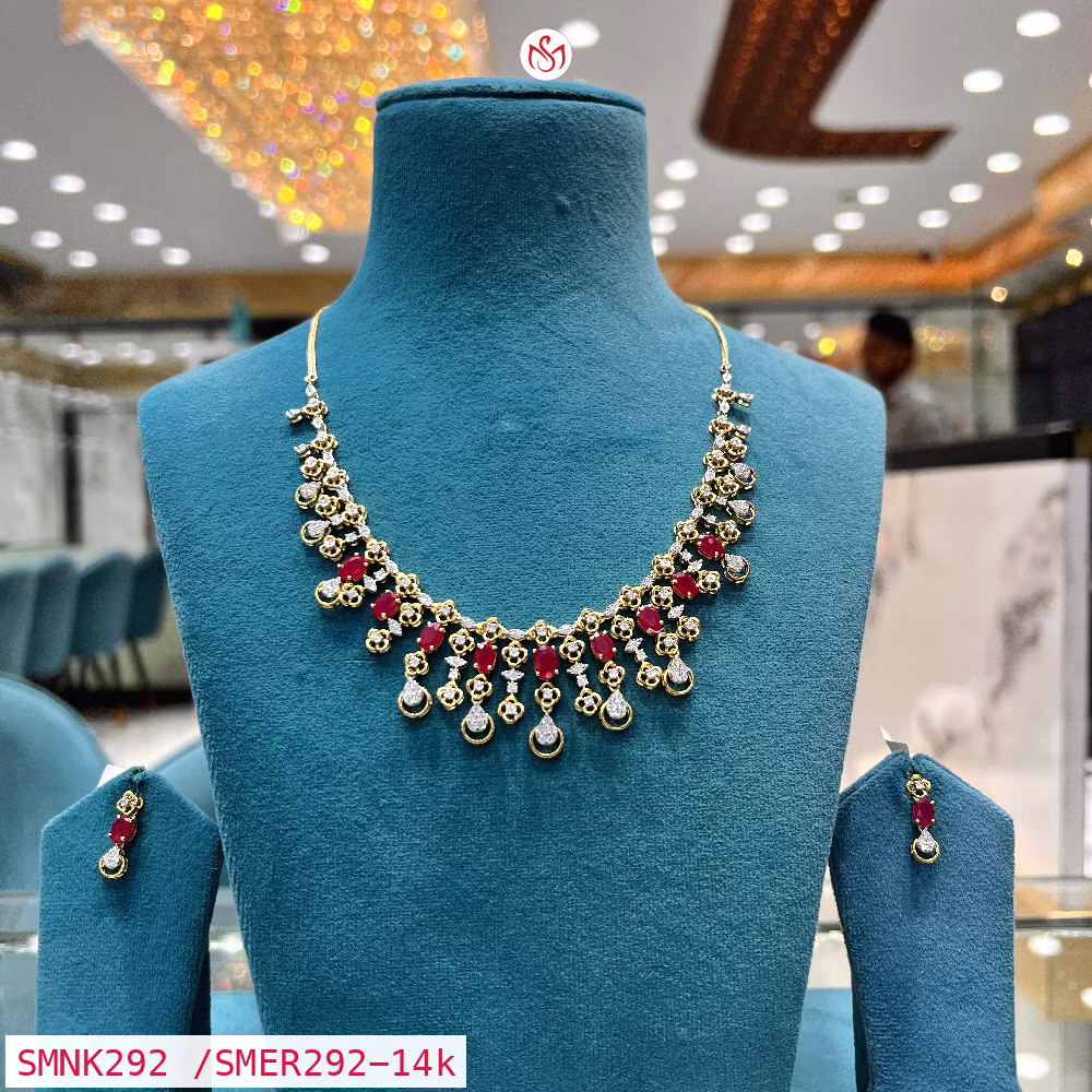 Gold Plated Silver Necklace - SMNK292 /SMER292