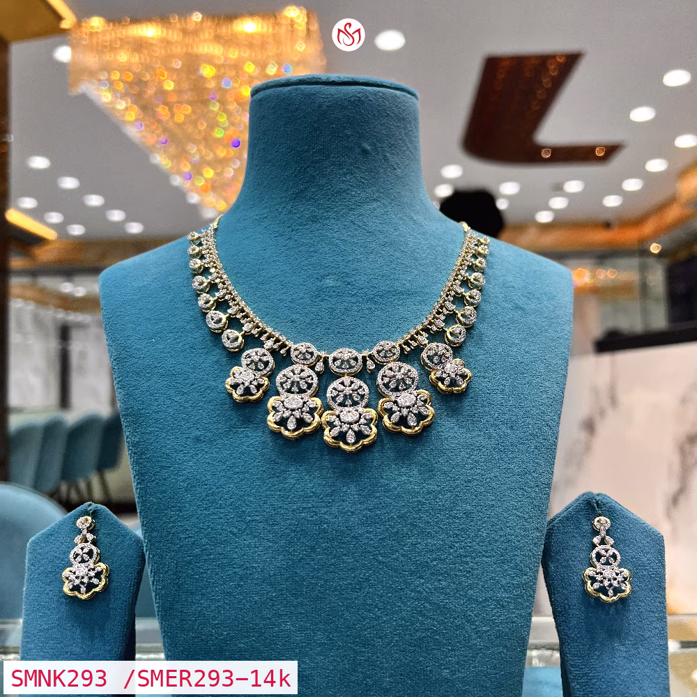 Gold Plated Silver Necklace - SMNK293 /SMER293