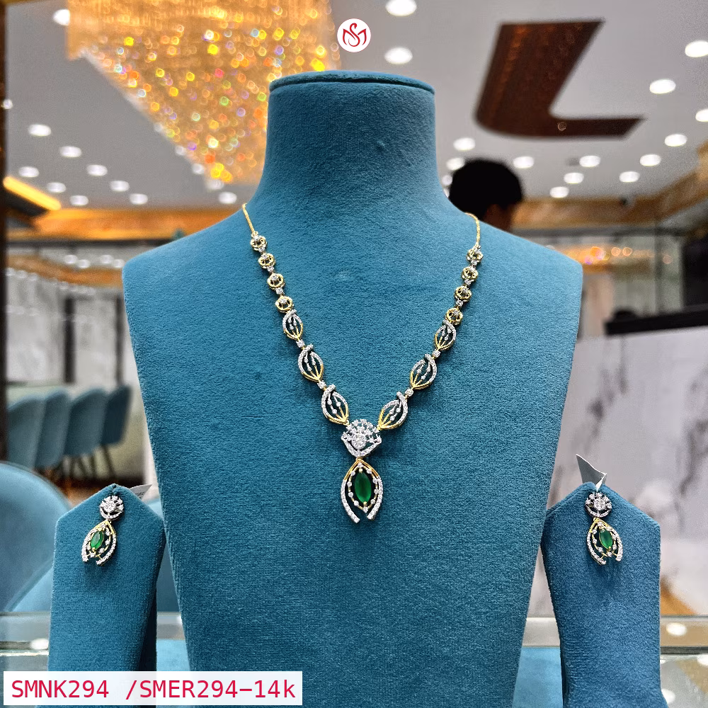 Gold Plated Silver Necklace - SMNK294 /SMER294