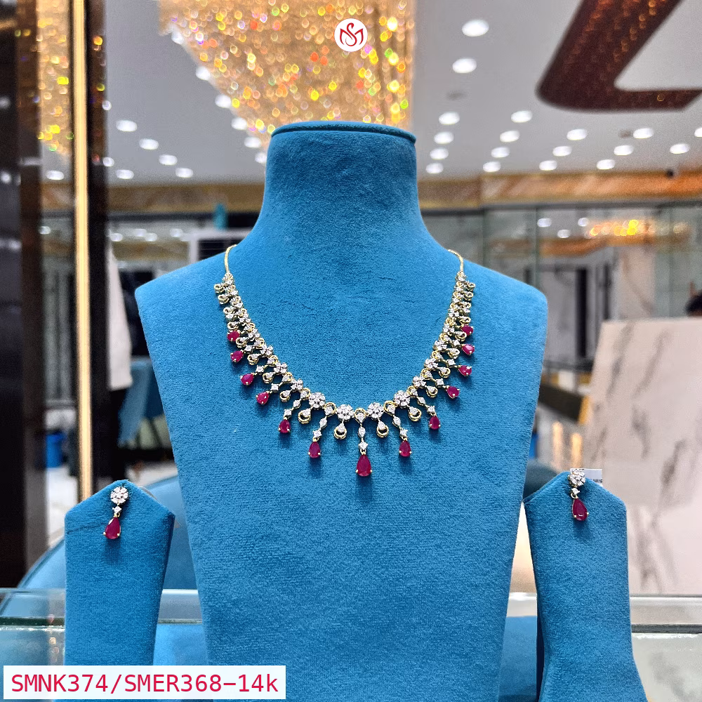 Gold Plated Silver Necklace - SMNK374/SMER368