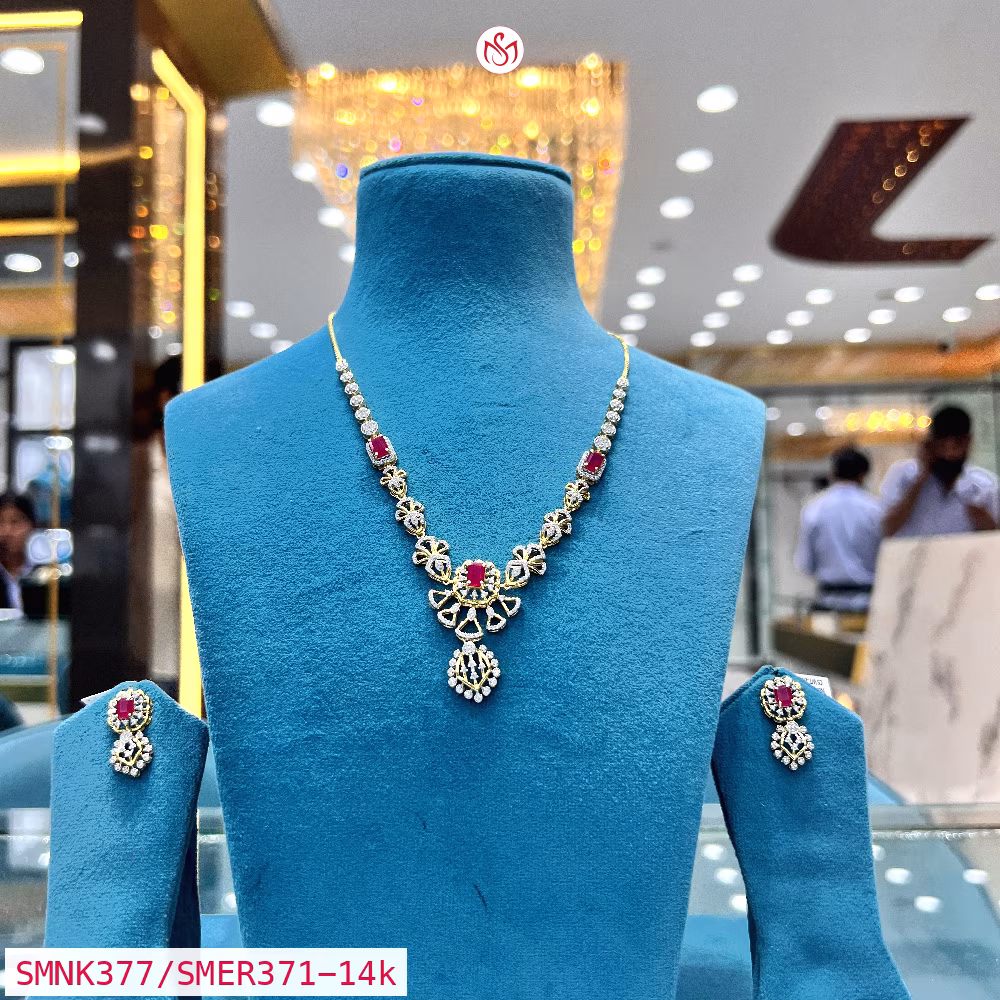Gold Plated Silver Necklace - SMNK377/SMER371