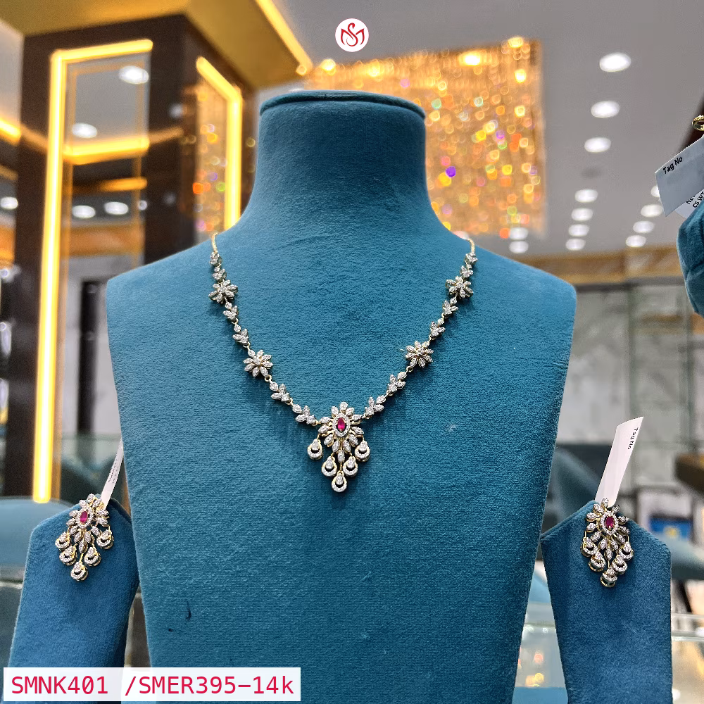 Gold Plated Silver Necklace - SMNK401 /SMER395