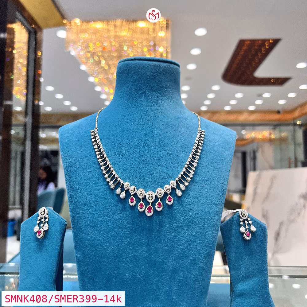 Gold Plated Silver Necklace - SMNK408/SMER399