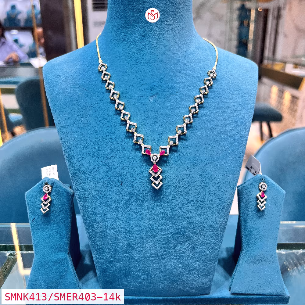 Gold Plated Silver Necklace - SMNK413/SMER403