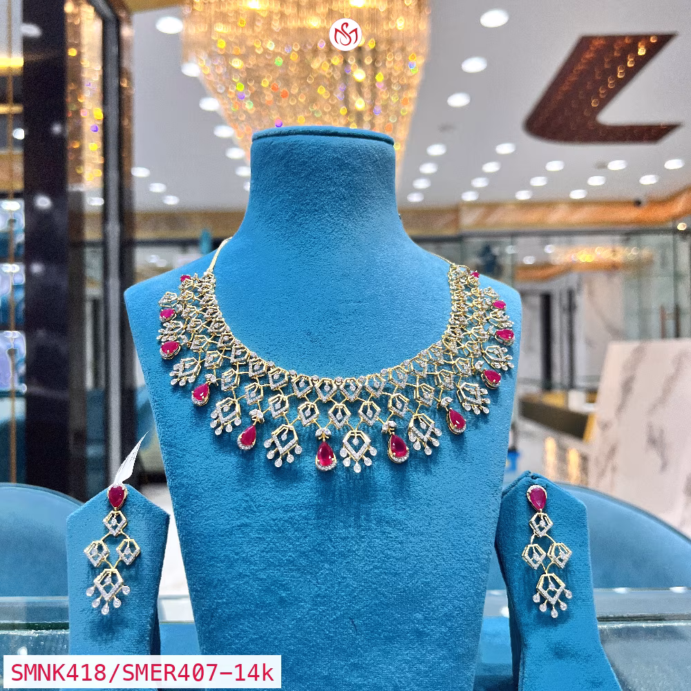Gold Plated Silver Necklace - SMNK418/SMER407