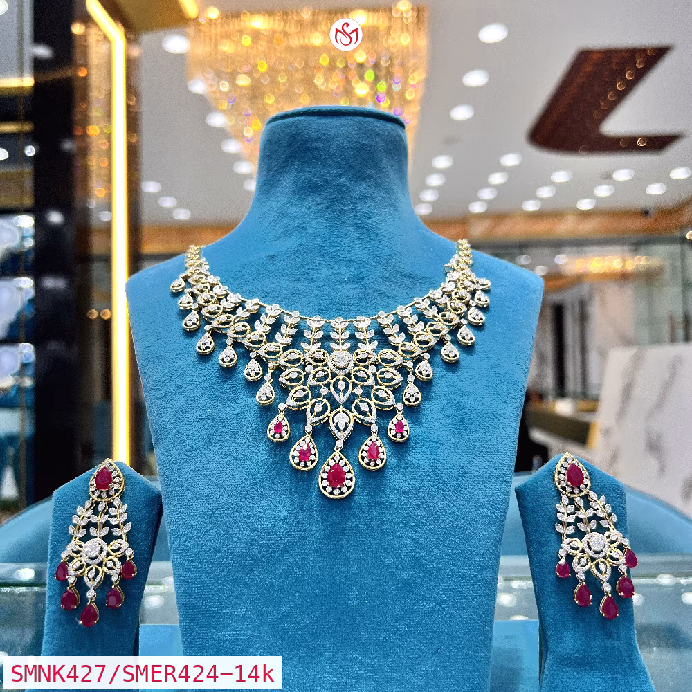 Gold Plated Silver Necklace - SMNK427/SMER424