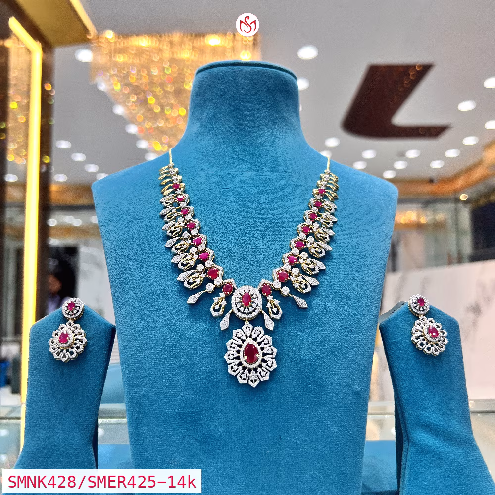 Gold Plated Silver Necklace - SMNK428/SMER425