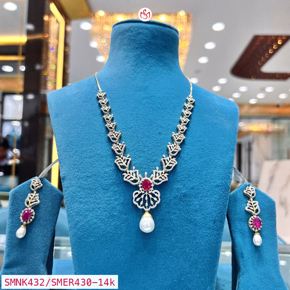 Gold Plated Silver Necklace - SMNK432/SMER430