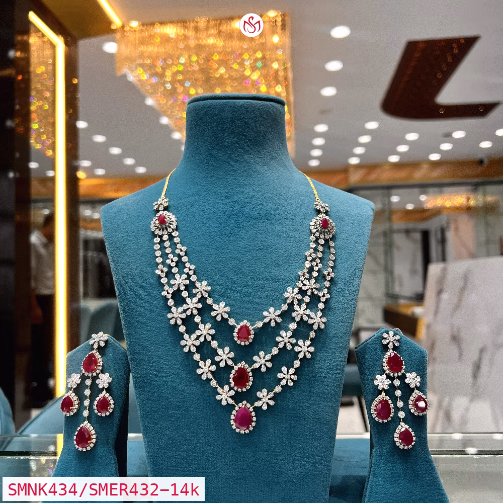 Gold Plated Silver Necklace - SMNK434/SMER432