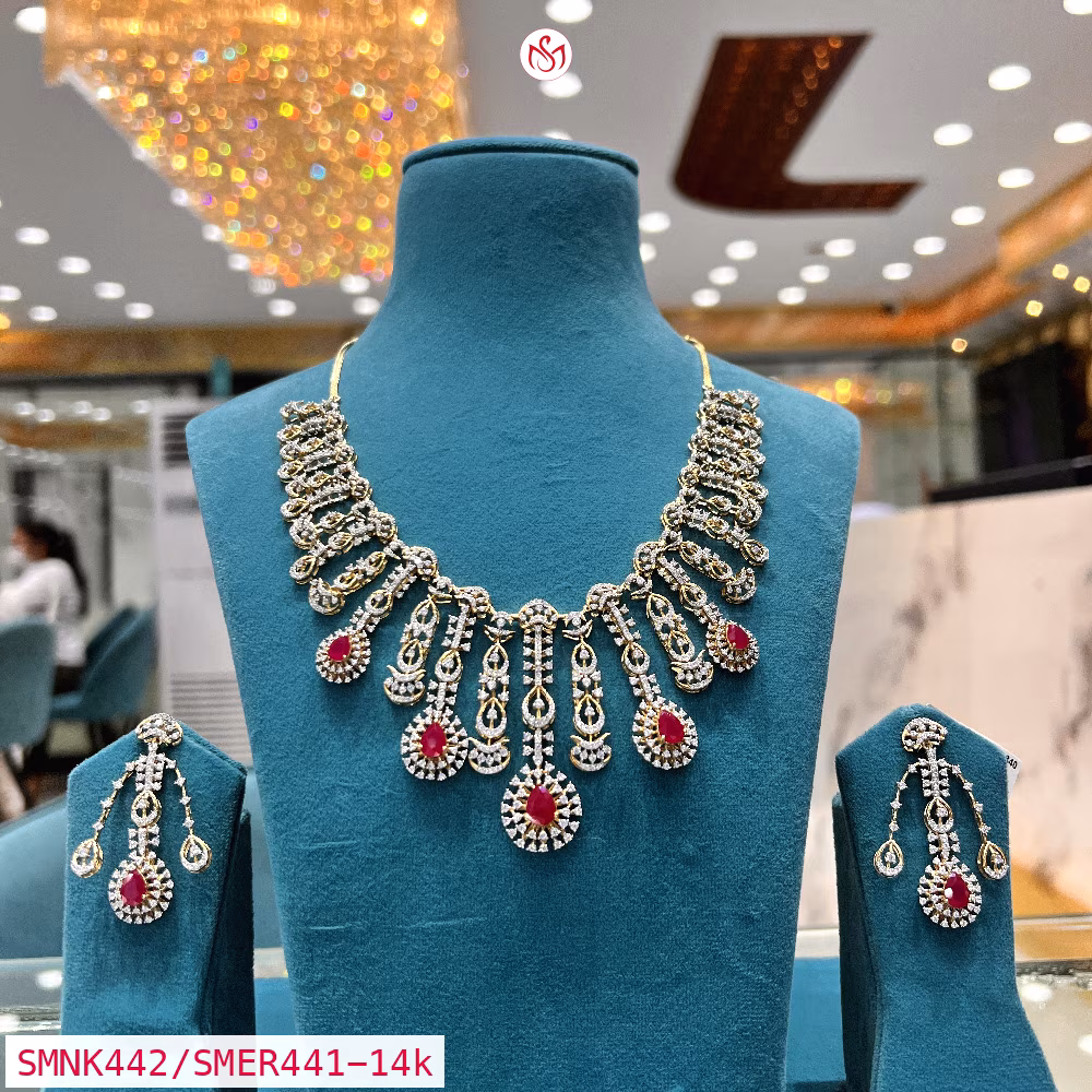 Gold Plated Silver Necklace - SMNK442/SMER441