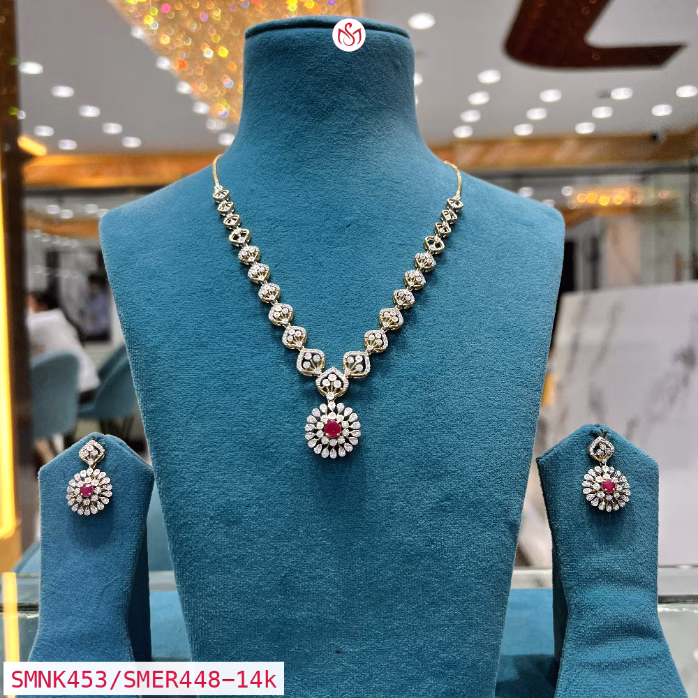 Gold Plated Silver Necklace - SMNK453/SMER448