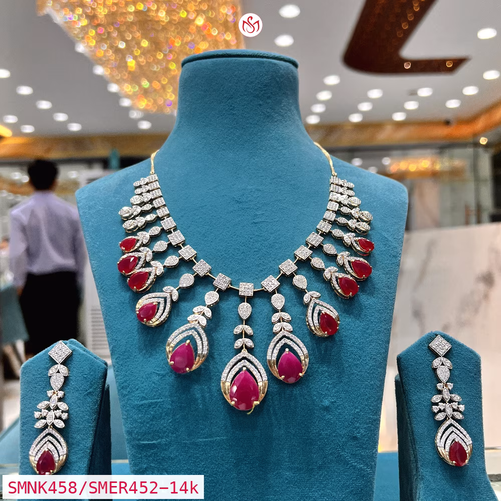 Gold Plated Silver Necklace - SMNK458/SMER452