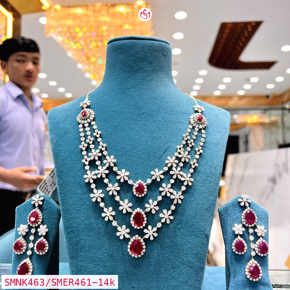 Gold Plated Silver Necklace - SMNK463/SMER461