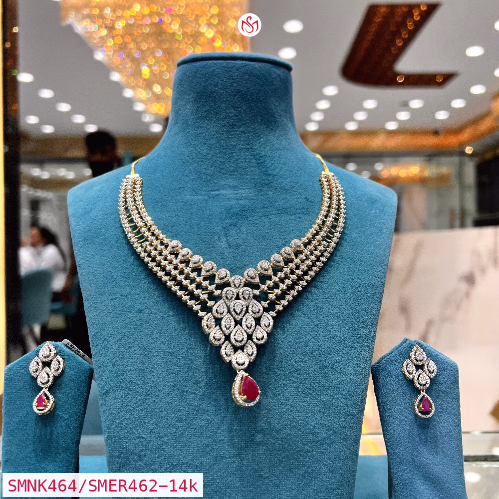 Gold Plated Silver Necklace - SMNK464/SMER462