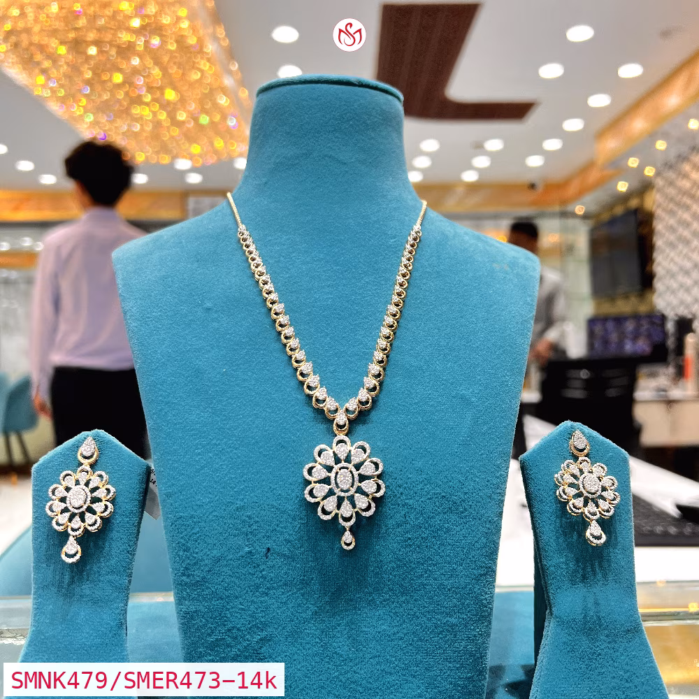 Gold Plated Silver Necklace - SMNK479/SMER473