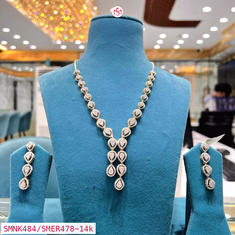 Gold Plated Silver Necklace - SMNK484/SMER478