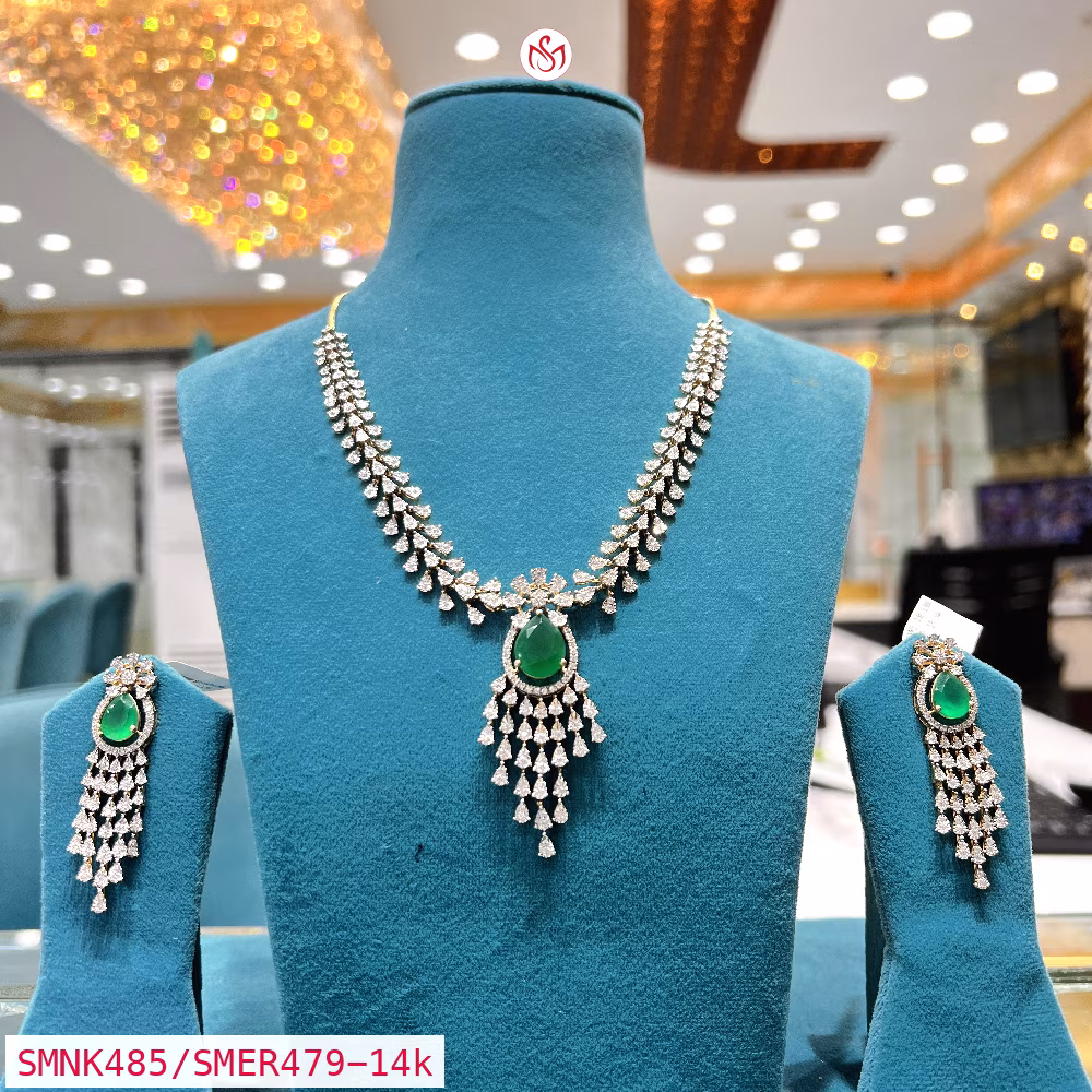 Gold Plated Silver Necklace - SMNK485/SMER479