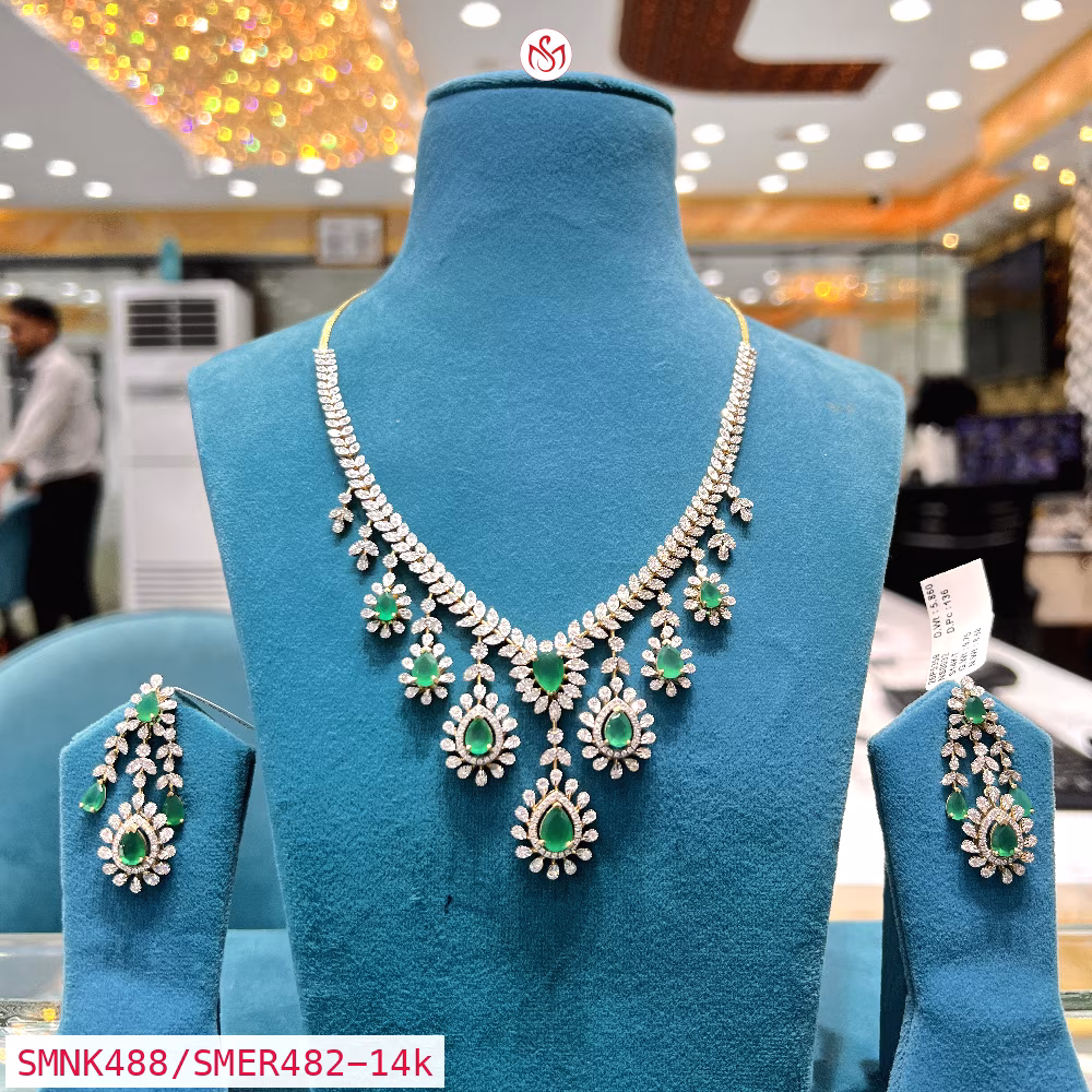 Gold Plated Silver Necklace - SMNK488/SMER482