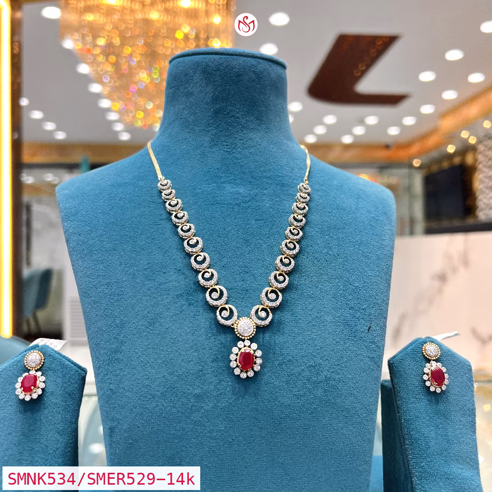 Gold Plated Silver Necklace - SMNK534/SMER529