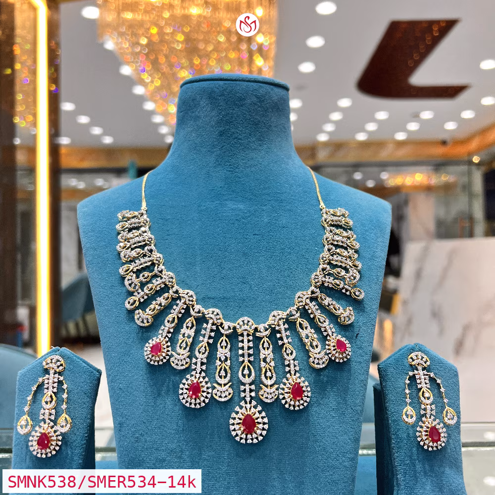 Gold Plated Silver Necklace - SMNK538/SMER534
