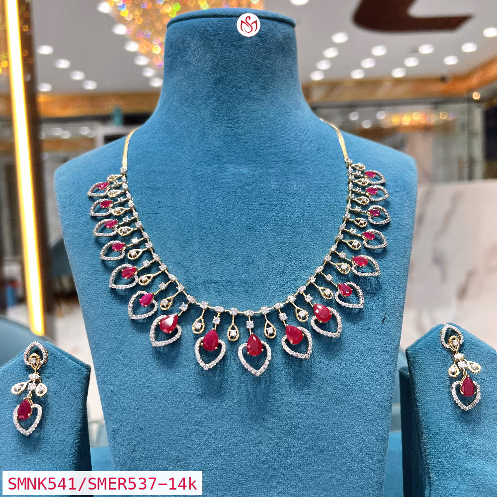 Gold Plated Silver Necklace - SMNK541/SMER537