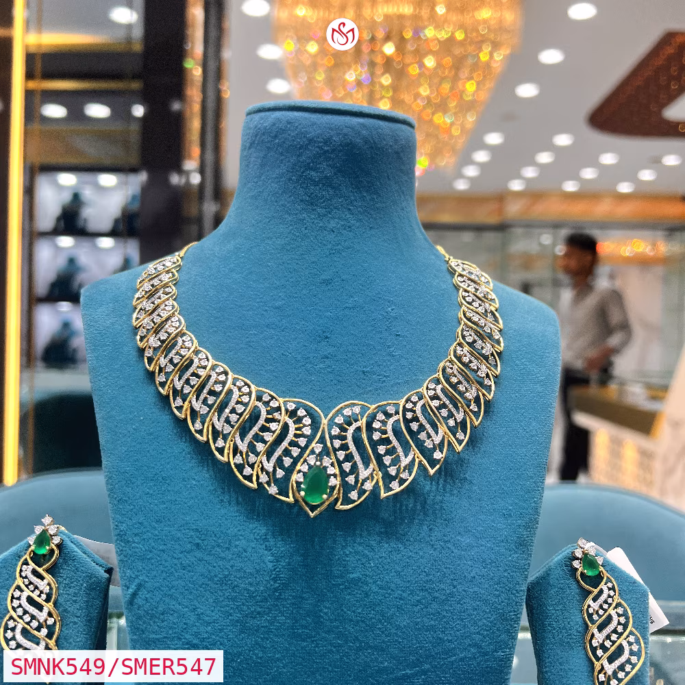 Gold Plated Silver Necklace - SMNK549/SMER547