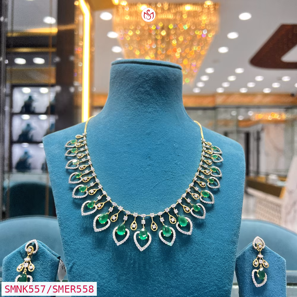 Gold Plated Silver Necklace - SMNK557/SMER558