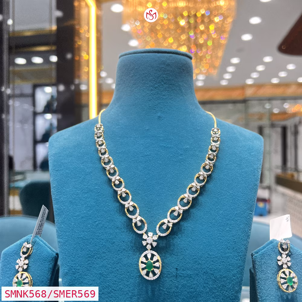 Gold Plated Silver Necklace - SMNK568/SMER569
