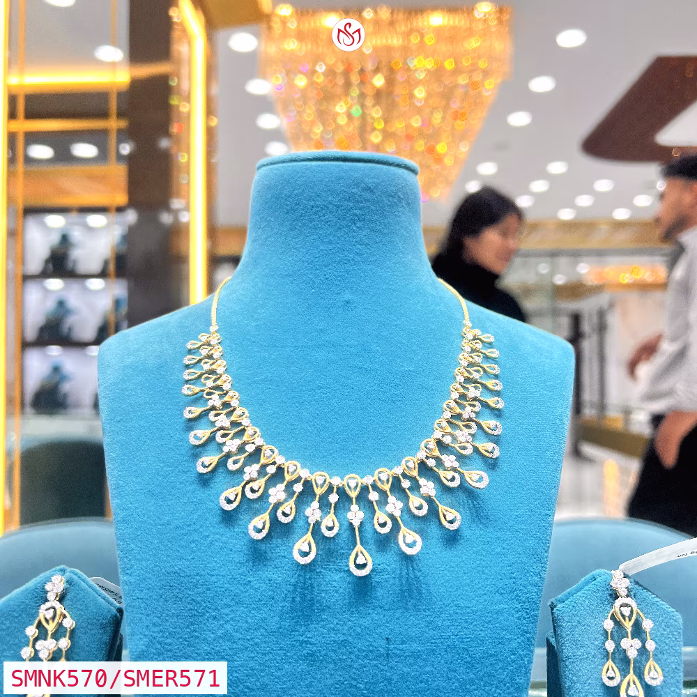 Gold Plated Silver Necklace - SMNK570/SMER571