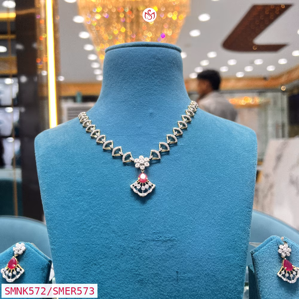 Gold Plated Silver Necklace - SMNK572/SMER573