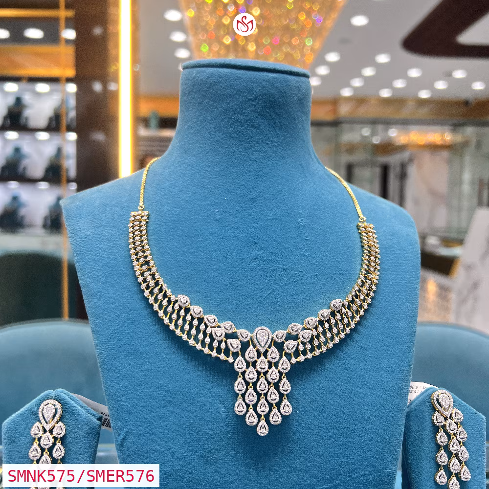 Gold Plated Silver Necklace - SMNK575/SMER576