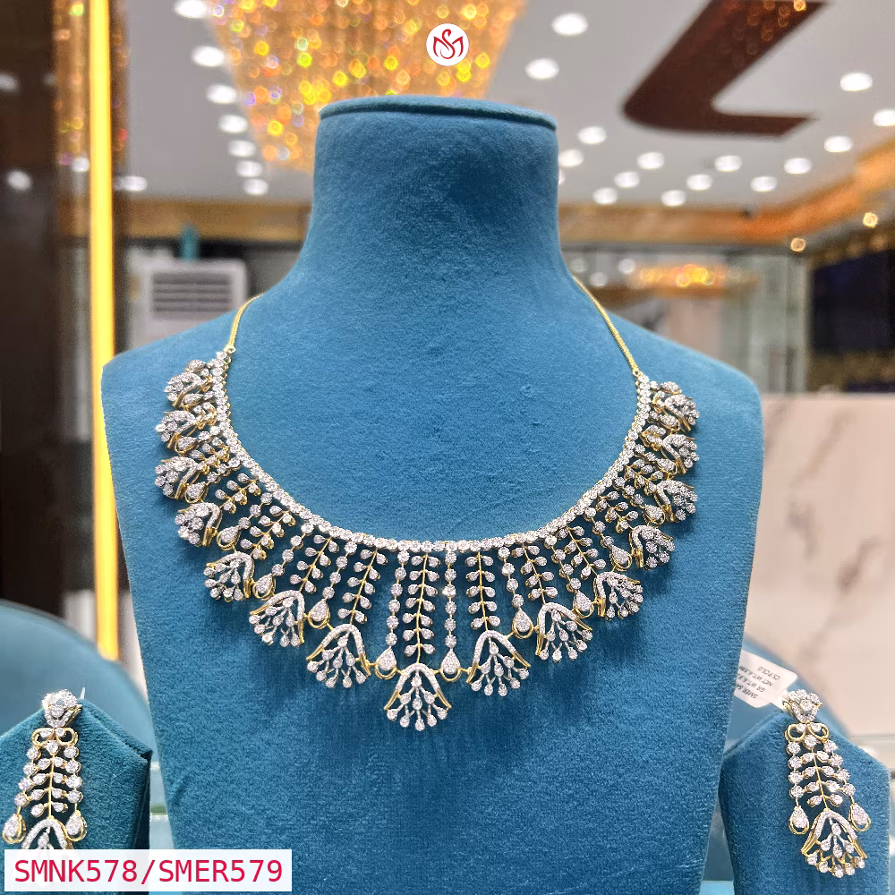 Gold Plated Silver Necklace - SMNK578/SMER579
