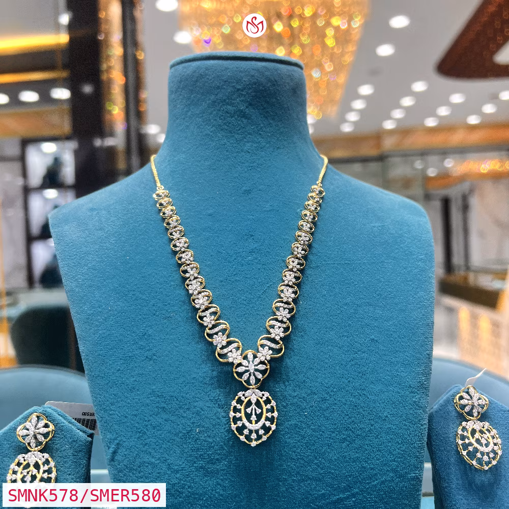 Gold Plated Silver Necklace - SMNK578/SMER580