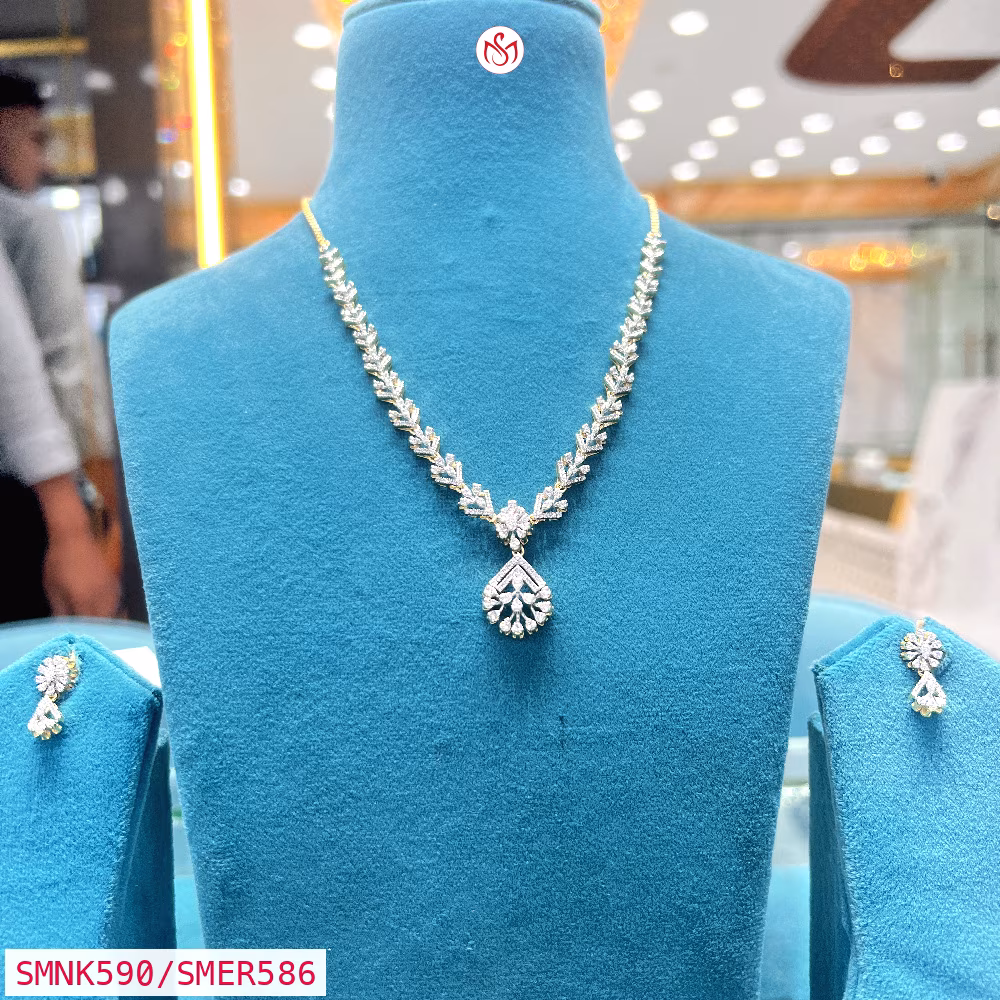 Gold Plated Silver Necklace - SMNK590/SMER586