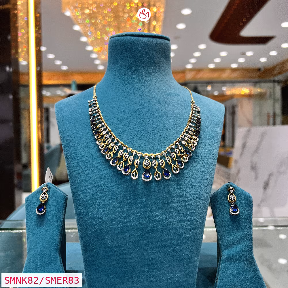 Gold Plated Silver Necklace - SMNK82/SMER83