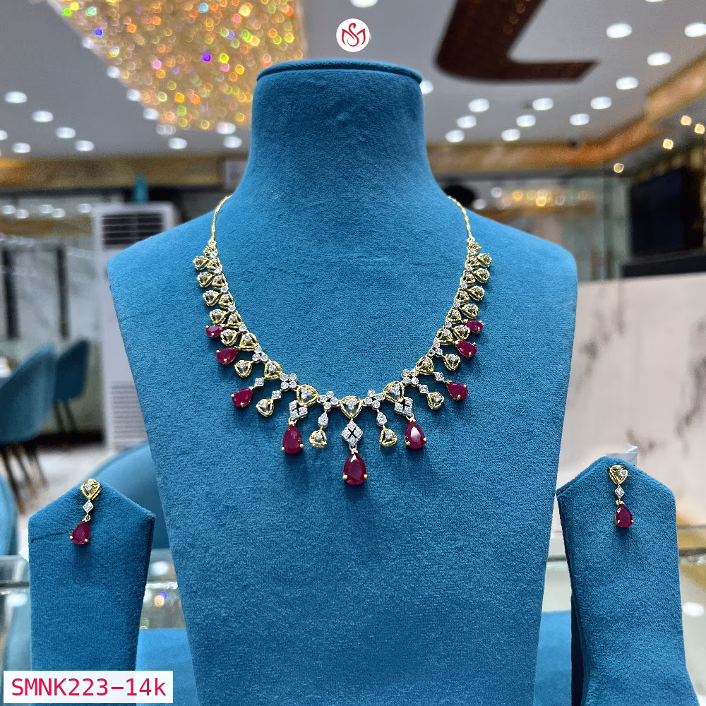 Gold Plated Silver Necklace - SMNK223