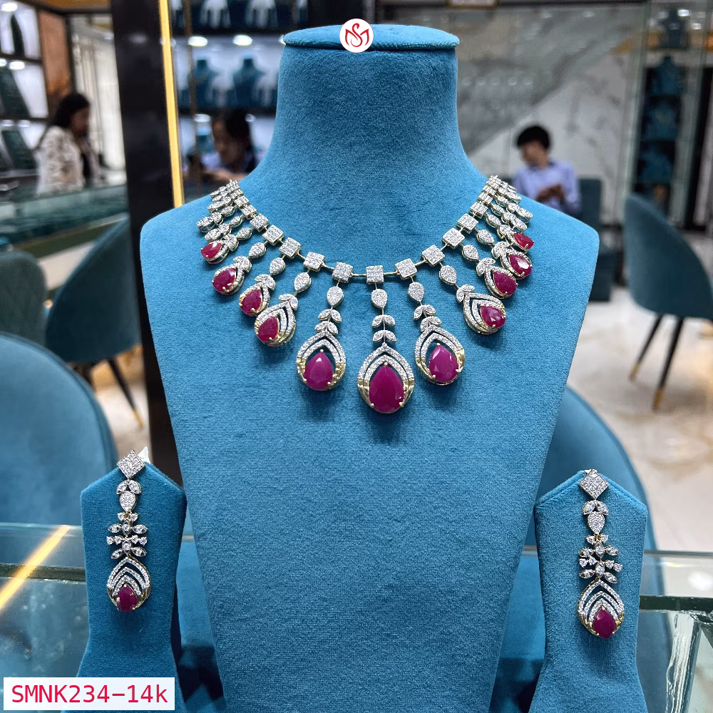 Gold Plated Silver Necklace - SMNK234