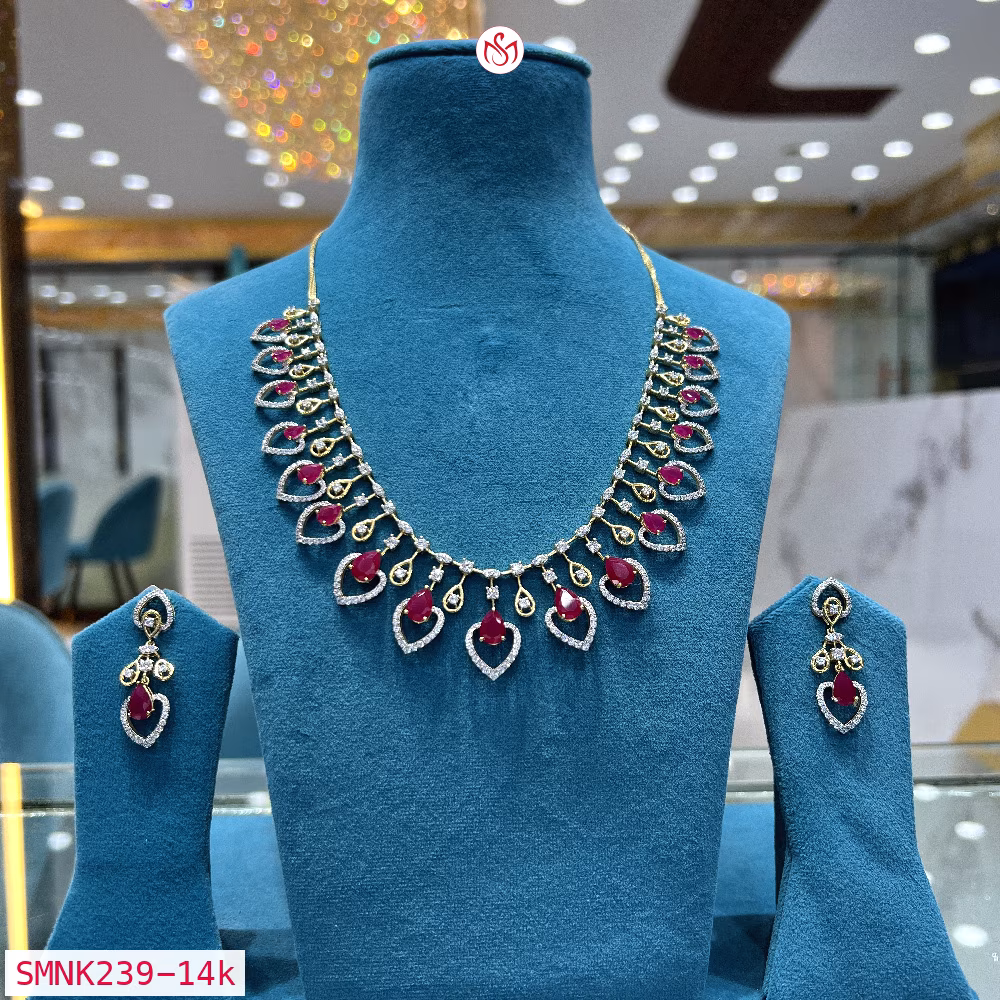 Gold Plated Silver Necklace - SMNK239