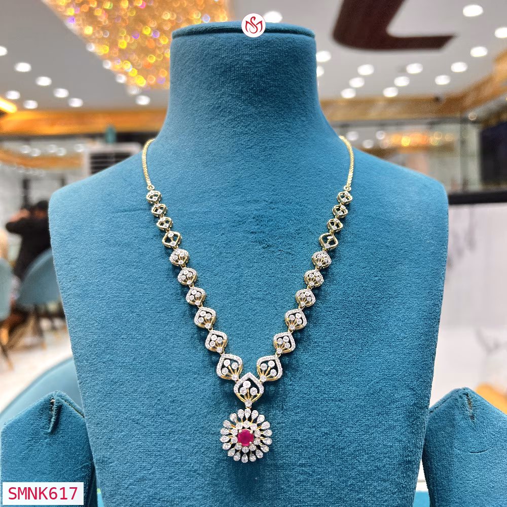 Gold Plated Silver Necklace - SMNK617