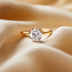 diamond ring price in Nepal — natural solitaire engagement ring on cream silk